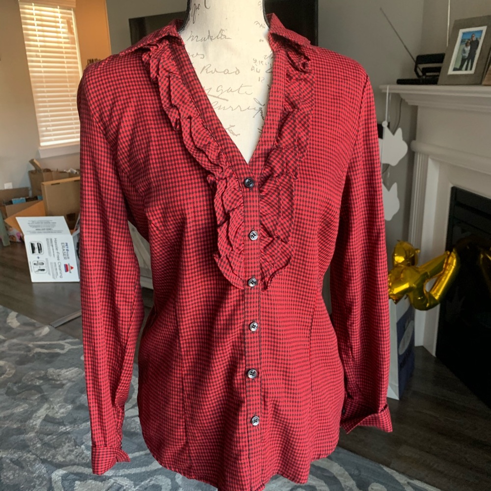 New York and Company Women’s Plaid Shirt Size S
